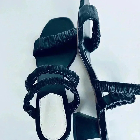 Schutz Lirah Mid Leather Triangle Heel Sandals - Picture 8 of 10